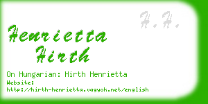 henrietta hirth business card